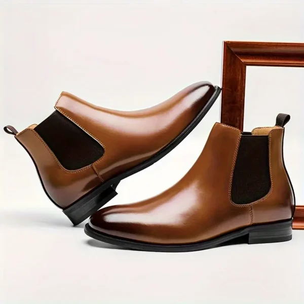 Bottines Chelsea élégantes et confortables pour hommes, chaussures de marche décontractées, bottes à enfiler – Image 3