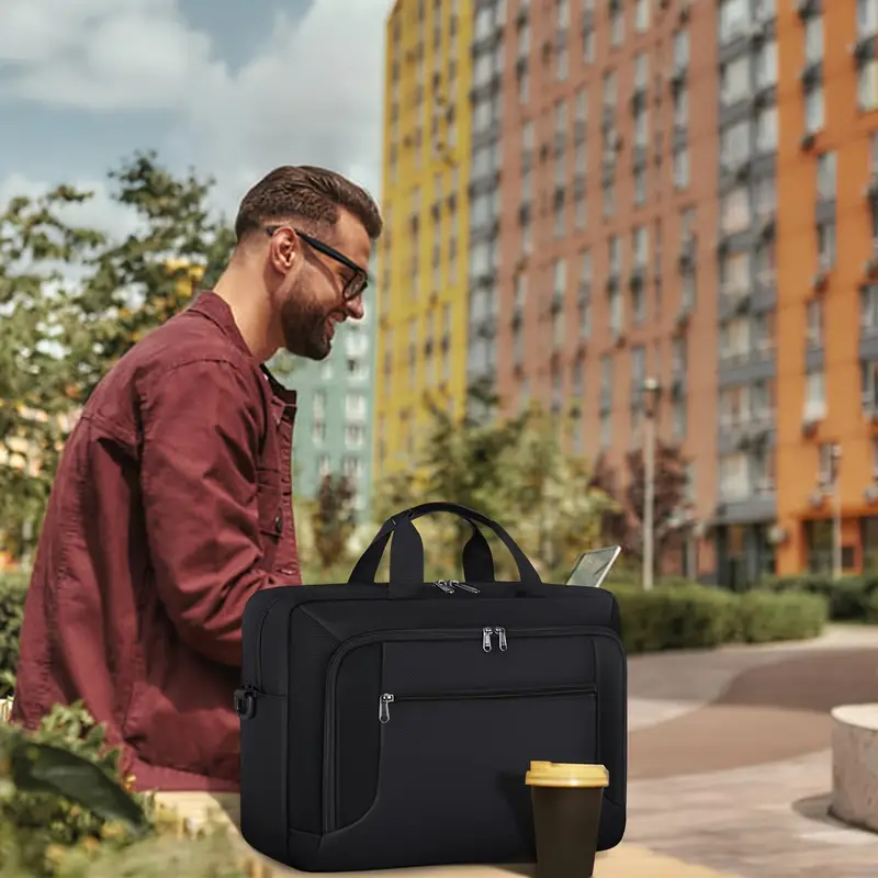 Sacoche pour ordinateur portable 43,94 cm, Sac d'affaires étanche de grande capacité avec bandoulière réglable pour hommes et femmes 7 Sacoche pour ordinateur portable 43,94 cm, Sac d'affaires étanche de grande capacité avec bandoulière réglable pour hommes et femmes – Image 6