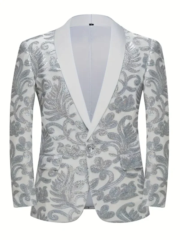 Ensemble de 4 pièces pour garçon avec paillettes et fleurs, rangée simple, boucle en un grain, robe décontractée, soirée, banquet, mariage, danse, haut, pantalon, chemise, nœud, pour l'automne, le printemps
