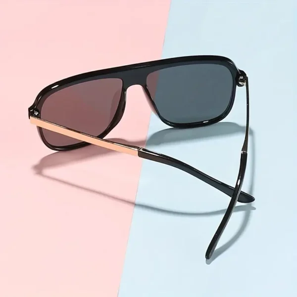 Lunettes de soleil tendance pour enfants, 1 paire, noir, style sportif, monture et verres en PC, décoratives pour sports de plein air, voyages, accessoires de fête, convient aux garçons et aux filles – Image 5