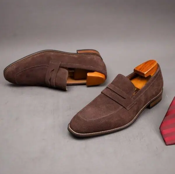 Mocassins pour hommes, chaussures décontractées de style britannique, en daim, confortables, respirantes, antidérapantes, à enfiler, classiques, pour le quotidien, grandes tailles – Image 5