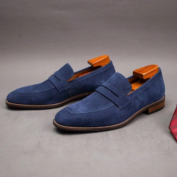 Mocassins pour hommes, chaussures décontractées de style britannique, en daim, confortables, respirantes, antidérapantes, à enfiler, classiques, pour le quotidien, grandes tailles 8 Mocassins pour hommes, chaussures décontractées de style britannique, en daim, confortables, respirantes, antidérapantes, à enfiler, classiques, pour le quotidien, grandes tailles – Image 7