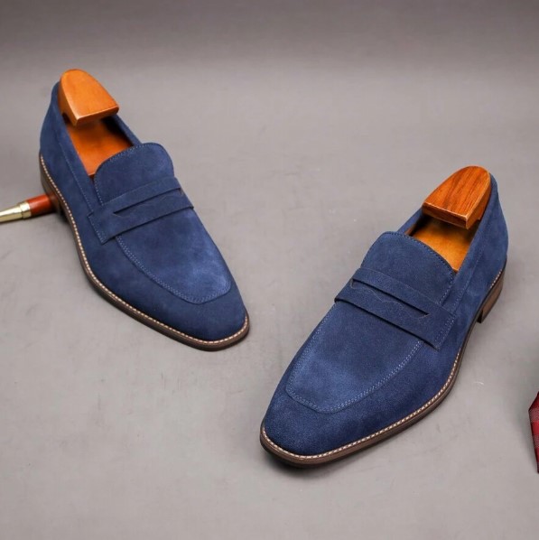 Mocassins pour hommes, chaussures décontractées de style britannique, en daim, confortables, respirantes, antidérapantes, à enfiler, classiques, pour le quotidien, grandes tailles 9 Mocassins pour hommes, chaussures décontractées de style britannique, en daim, confortables, respirantes, antidérapantes, à enfiler, classiques, pour le quotidien, grandes tailles – Image 8