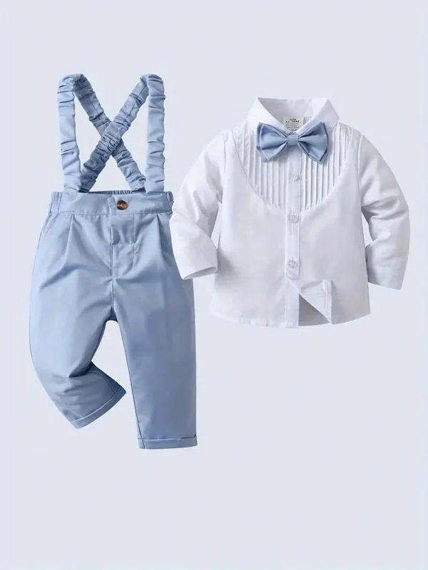 Ensemble de tenue formelle 2 pièces pour tout-petits garçons avec chemise à manches longues Ensemble de tenue formelle 2 pièces pour tout-petits garçons avec chemise à manches longues, nœud papillon et pantalon à bretelles, style gentleman classique pour mariage, fête d'anniversaire, soirée, baby shower, tissu d'extérieur 1 novembre 2024 Kotazando