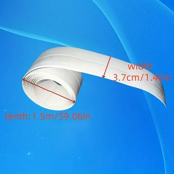 Ruban adhésif blanc imperméable, Idéal pour l'étanchéité de la salle de bain, de la baignoire et de la douche, résistant aux taches et au sable, idéal pour les tapis/plastiques/bois/verres/sols durs – Image 5