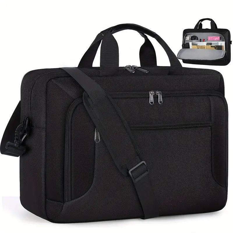 Sacoche pour ordinateur portable 43,94 cm, Sac d'affaires étanche de grande capacité avec bandoulière réglable pour hommes et femmes 2 Sacoche pour ordinateur portable 43,94 cm, Sac d'affaires étanche de grande capacité avec bandoulière réglable pour hommes et femmes