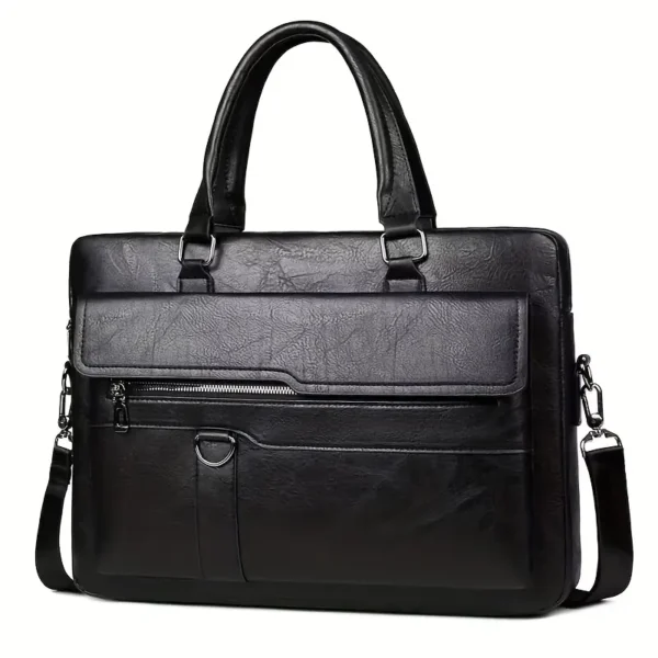 Sac fourre-tout rétro pour homme, mallette en cuir PU – Image 11