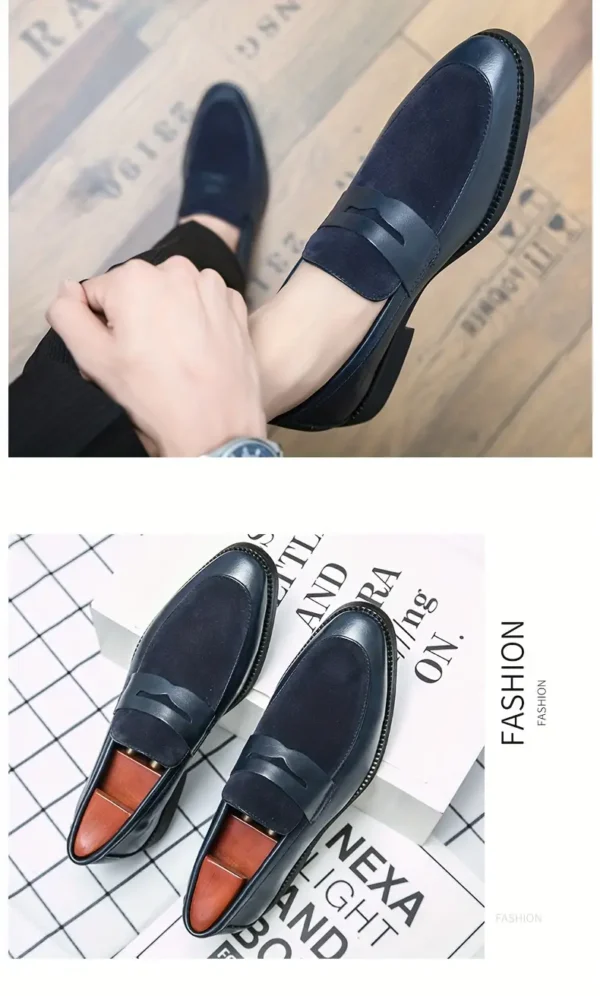 Mocassins élégants à enfiler pour hommes, Chaussures polyvalentes décontractées et professionnelles, semelle en caoutchouc durable, confort toutes saisons – Image 8