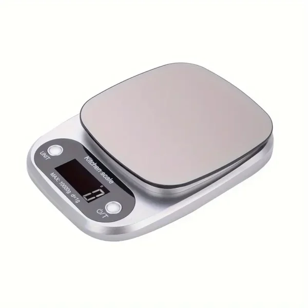 Balance de cuisine numérique de précision, Capacité de 22 lb, affichage en grammes et en onces pour la cuisine et la pâtisserie, précision de 1 G/0,1 oz, alimentée par pile AAA non rechargeable (argentée) – Image 7