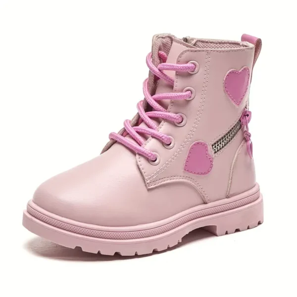 Baskets tendance pour filles, similicuir, montantes, fermeture à glissière et à lacets, motif rayé et uni, légères et durables, course à pied et randonnée, tenue décontractée au quotidien, pour garçons et filles – Image 8