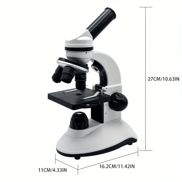 Microscope optique professionnel à double œil haute définition avec source de lumière LED au-dessus et en dessous, imagerie claire, microscope binoculaire tridimensionnel spécialement pour les laboratoires des élèves – Image 9