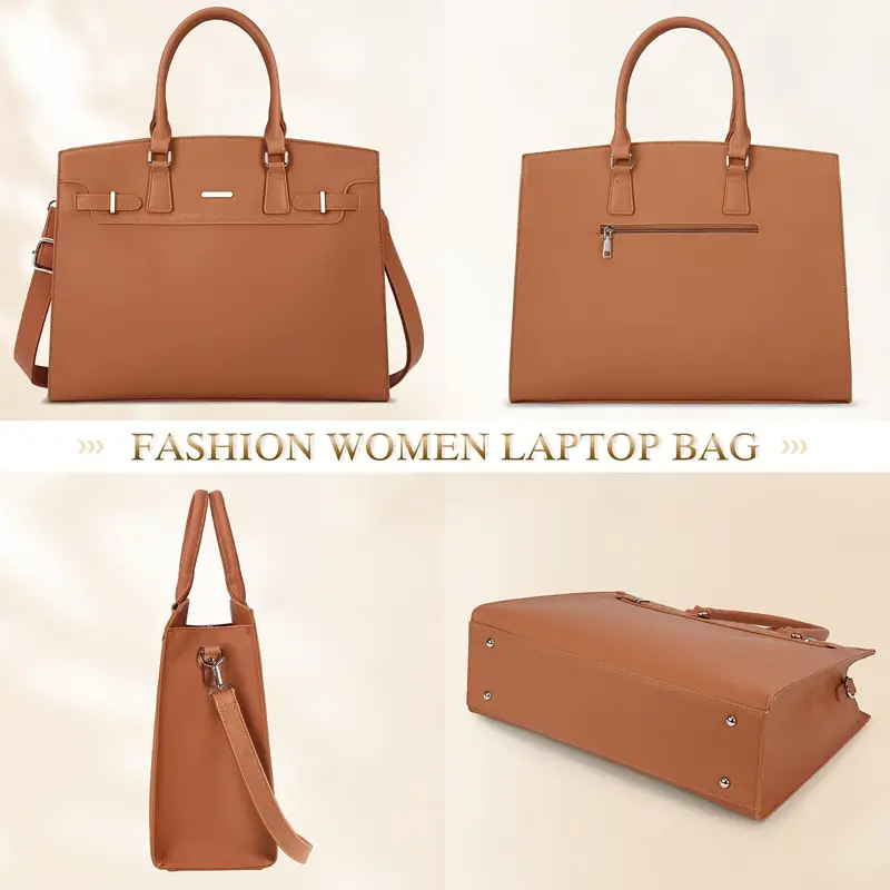 Lot de 2 porte-documents en similicuir pour femme, sac d'ordinateur portable tendance, sac fourre-tout étanche avec fermeture éclair, doublure en polyester, avec bandoulière amovible, pour les déplacements quotidiens, les sorties, ordinateur portable de 39,62 cm 11 Lot de 2 porte-documents en similicuir pour femme, sac d'ordinateur portable tendance, sac fourre-tout étanche avec fermeture éclair, doublure en polyester, avec bandoulière amovible, pour les déplacements quotidiens, les sorties, ordinateur portable de 39,62 cm – Image 10