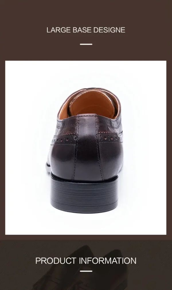 Chaussures richelieu en cuir de qualité supérieure pour hommes, Fabriquées à la main, style décontracté et professionnel avec semelle en caoutchouc pour toutes les saisons – Image 11