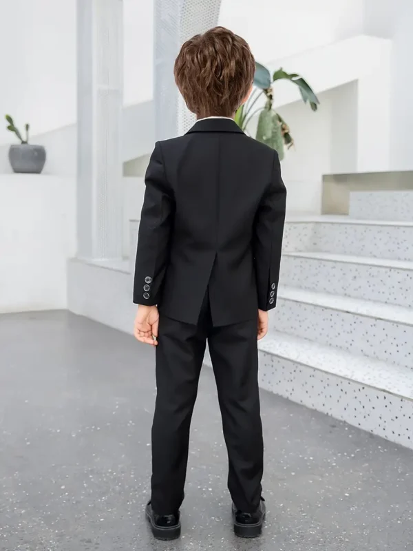 Tenues de gentleman formelles pour garçons, veste de costume à manches longues et pantalon à motif floral, ensemble de vêtements pour garçons pour robe de banquet de mariage en plein air – Image 4