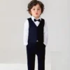 Tenue de gentleman 3 pièces pour bébé garçon Tenue de gentleman 3 pièces pour bébé garçon, ensemble chemise à nœud papillon, gilet et pantalon de costume, tenue de soirée pour photographie, fête d'anniversaire, vêtements pour bébés et tout-petits, tissu d'extérieur 1 novembre 2024 Kotazando