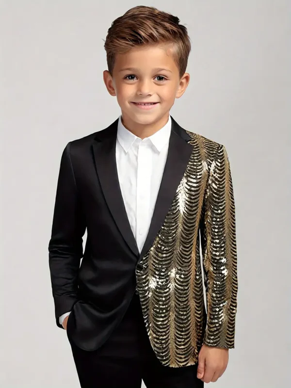 Veste de costume asymétrique à paillettes brillantes pour garçons Veste de costume asymétrique à paillettes brillantes pour garçons, blazer, smoking formel à un bouton pour mariage, concours, fête d'anniversaire novembre 13, 2024 Kotazando