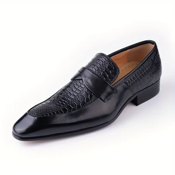 Mocassins à bout ciselé pour hommes avec dessus en cuir, chaussures confortables à enfiler, respirantes et résistantes à l'usure pour les occasions professionnelles, chaussures de bureau quotidiennes pour hommes - Image 12