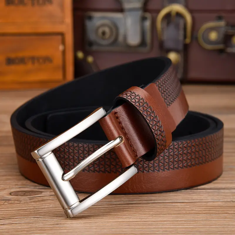 Ceinture en PU à boucle carrée pour homme, décoration de pantalon, ceinture d'affaires tendance, adaptée à un usage quotidien, choix idéal pour les cadeaux 7 Ceinture en PU à boucle carrée pour homme, décoration de pantalon, ceinture d'affaires tendance, adaptée à un usage quotidien, choix idéal pour les cadeaux – Image 6