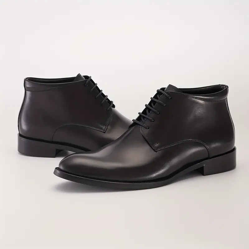 Bottes habillées haut de gamme pour hommes, Style britannique, cuir de vachette véritable fabriqué à la main avec fermeture à lacets pour les affaires et les vêtements décontractés, semelle en caoutchouc durable 9 Bottes habillées haut de gamme pour hommes, Style britannique, cuir de vachette véritable fabriqué à la main avec fermeture à lacets pour les affaires et les vêtements décontractés, semelle en caoutchouc durable – Image 8