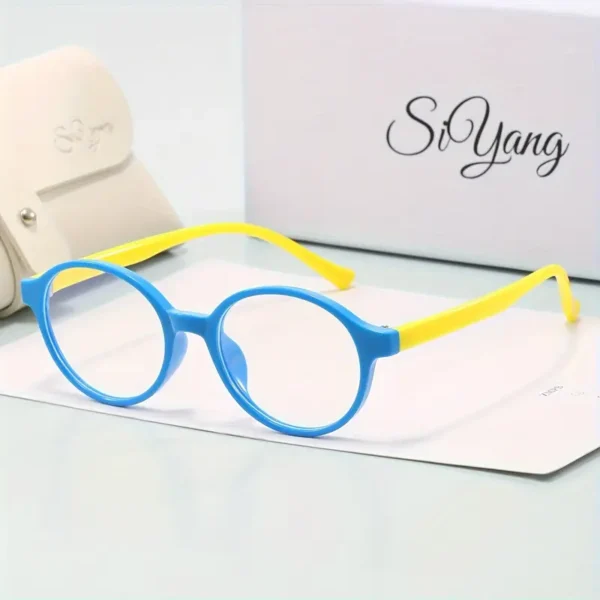 Lunettes de soleil rondes tendance pour enfants SIYANG, filtre à lumière bleue, antireflet, monture en PC, verres AC, adaptées aux enfants de 3 à 14 ans, coffret cadeau parfait avec étui et chiffon – Image 12