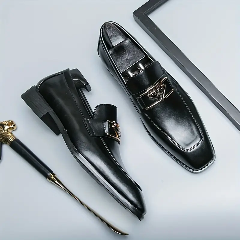 Mocassins élégants de style britannique pour hommes avec boucle triangulaire, Parfaits pour les affaires, les tenues décontractées et les mariages 9 Mocassins élégants de style britannique pour hommes avec boucle triangulaire, Parfaits pour les affaires, les tenues décontractées et les mariages – Image 8