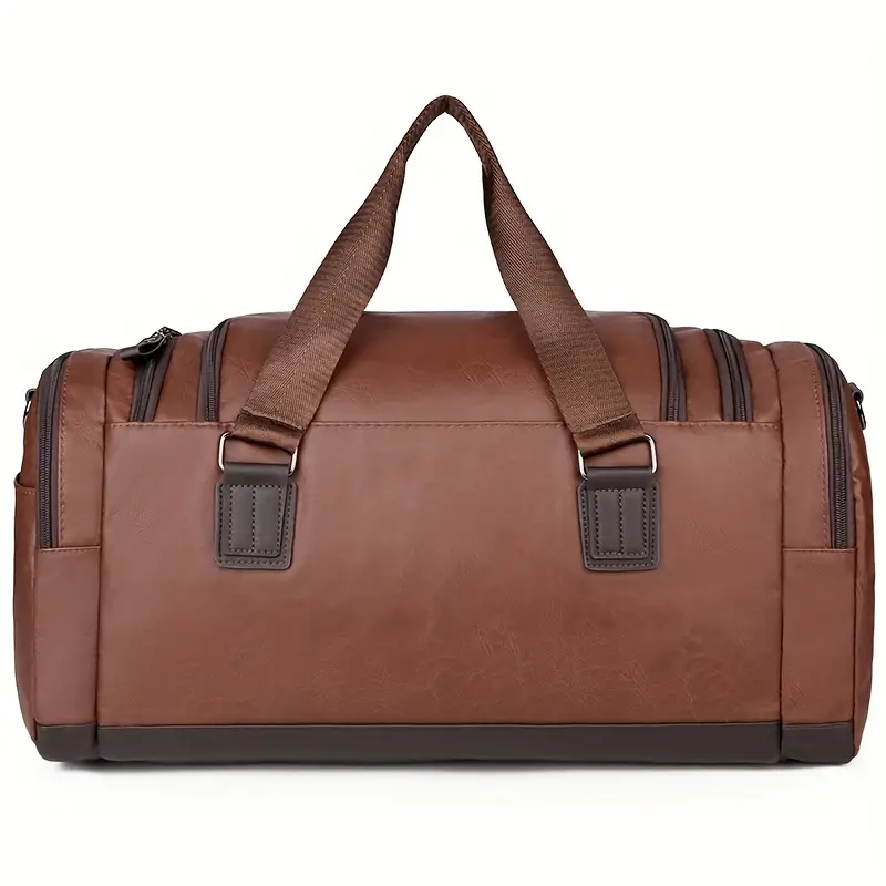 Sac de voyage en PU de grande capacité pour homme, sac à bandoulière durable et élégant avec bandoulière réglable, idéal pour la salle de sport et les voyages 11 Sac de voyage en PU de grande capacité pour homme, sac à bandoulière durable et élégant avec bandoulière réglable, idéal pour la salle de sport et les voyages – Image 10
