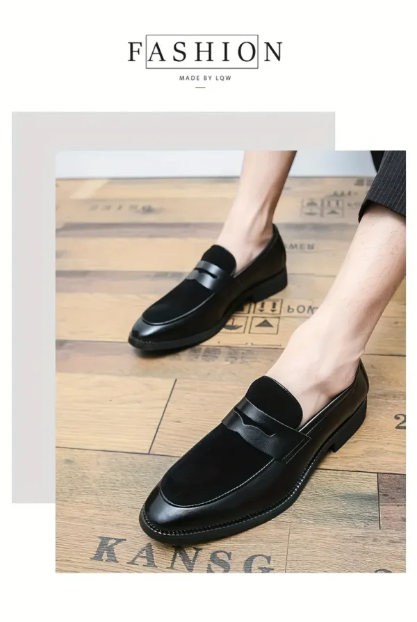 Mocassins élégants à enfiler pour hommes, Chaussures polyvalentes décontractées et professionnelles, semelle en caoutchouc durable, confort toutes saisons – Image 9