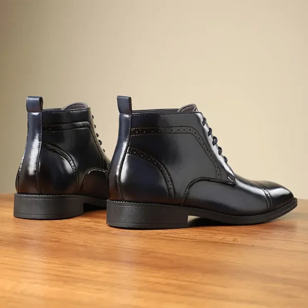 Bottines décontractées à la mode pour hommes, Polyvalentes pour toutes les saisons, à enfiler avec semelle en caoutchouc, similicuir (Copy) – Image 11