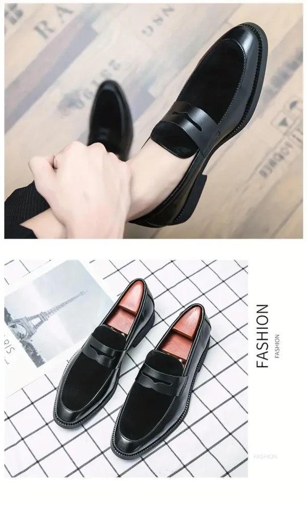 Mocassins élégants à enfiler pour hommes, Chaussures polyvalentes décontractées et professionnelles, semelle en caoutchouc durable, confort toutes saisons – Image 10