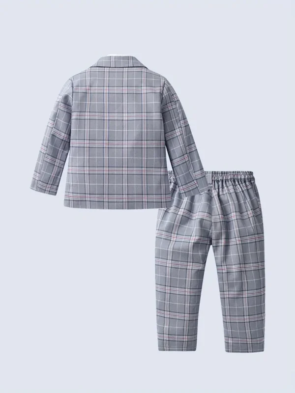 Ensemble 3 pièces décontracté pour bébé garçon Ensemble 3 pièces décontracté pour bébé garçon, chemise à nœud papillon, manteau à carreaux à manches longues et pantalon à carreaux, tissu d'extérieur 1 novembre 2024 Kotazando