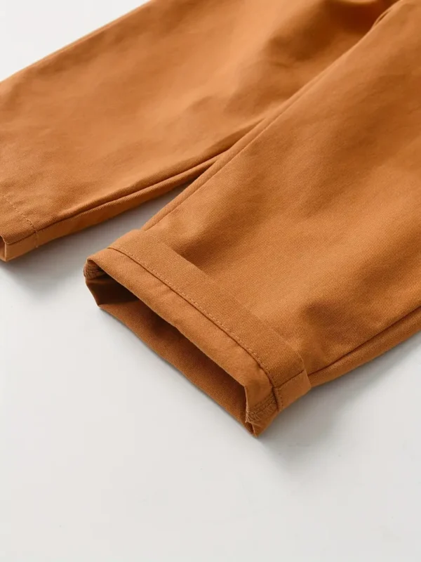 Ensemble de costumes décontractés 3 pièces pour garçons, Gilet beige, chemise à manches longues et pantalon avec nœud papillon, Tissu tissé, non extensible, couleur unie, avec poches, Tenue de soirée pour homme toutes saisons – Image 9