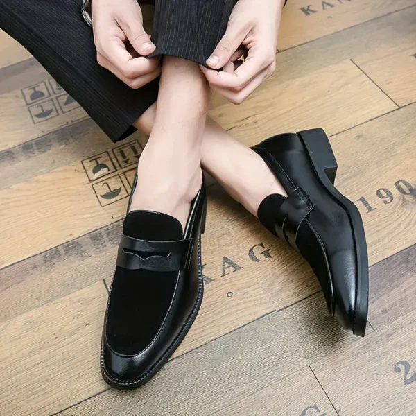 Mocassins élégants à enfiler pour hommes, Chaussures polyvalentes décontractées et professionnelles, semelle en caoutchouc durable, confort toutes saisons – Image 11