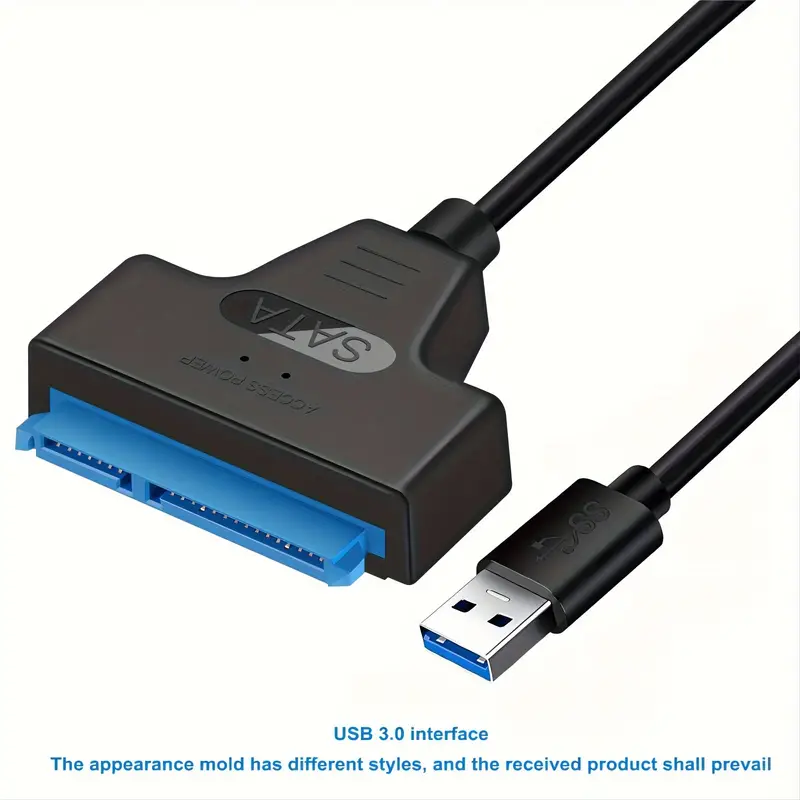 Câble adaptateur USB 3.0 vers SATA III haute vitesse pour disque dur/SSD de 6,35 cm, Plug & Play facile, compatible UASP, noir 3 Câble adaptateur USB 3.0 vers SATA III haute vitesse pour disque dur/SSD de 6,35 cm, Plug & Play facile, compatible UASP, noir – Image 2