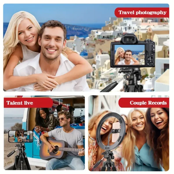 Uegogo Trépied DSLR en alliage d'aluminium de 187,96 cm avec rotule amovible – Image 7