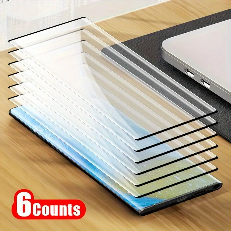 Lot de 6 protections d'écran en verre trempé pour Samsung S24 Ultra/S24/S24+/S23 Ultra, Couverture complète, anti-traces de doigts, surface brillante haute définition, bords incurvés, design épuré 3 Lot de 6 protections d'écran en verre trempé pour Samsung S24 Ultra/S24/S24+/S23 Ultra, Couverture complète, anti-traces de doigts, surface brillante haute définition, bords incurvés, design épuré – Image 2