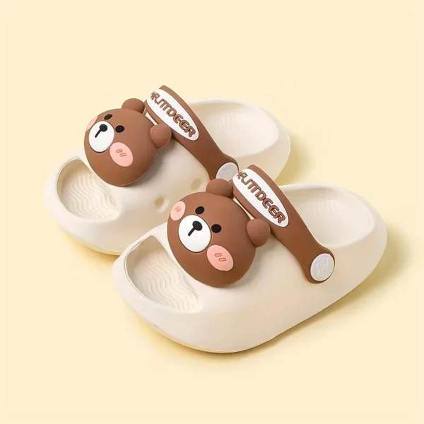 Sandales à bout ouvert tendance et mignonnes avec motif d'ourson pour bébé fille, sandales respirantes, légères et antidérapantes pour l'été - Image 3