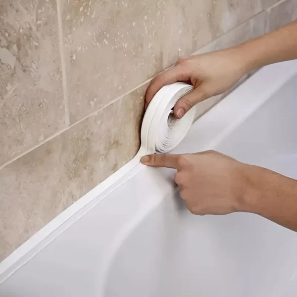 1 rouleau de ruban de calfeutrage de 320X2.2cm, ruban d'étanchéité en PVC imperméable, ruban adhésif pour comptoir de cuisine, évier, baignoire, salle de bain, douche, toilettes et sol, Edge Pro – Image 4