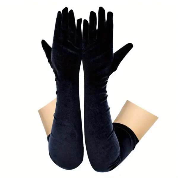 Gants longs en velours noir, élastiques, chauds, étiquette, style vintage, décoratifs, pour femme, soirée, spectacle d'opéra 19 décembre 2024 Kotazando