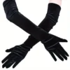 Gants longs en velours noir, élastiques, chauds, étiquette, style vintage, décoratifs, pour femme, soirée, spectacle d'opéra 19 décembre 2024 Kotazando