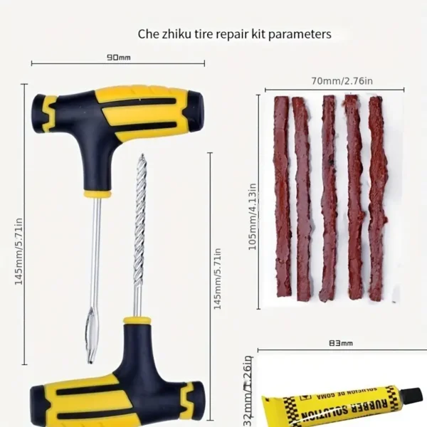 Kit de réparation de pneu d'urgence avec bandes en caoutchouc et solution de colle pour voiture, moto et véhicules à batterie - Réparation rapide et facile des crevaisons et des pneus crevés 18 décembre 2024 Kotazando