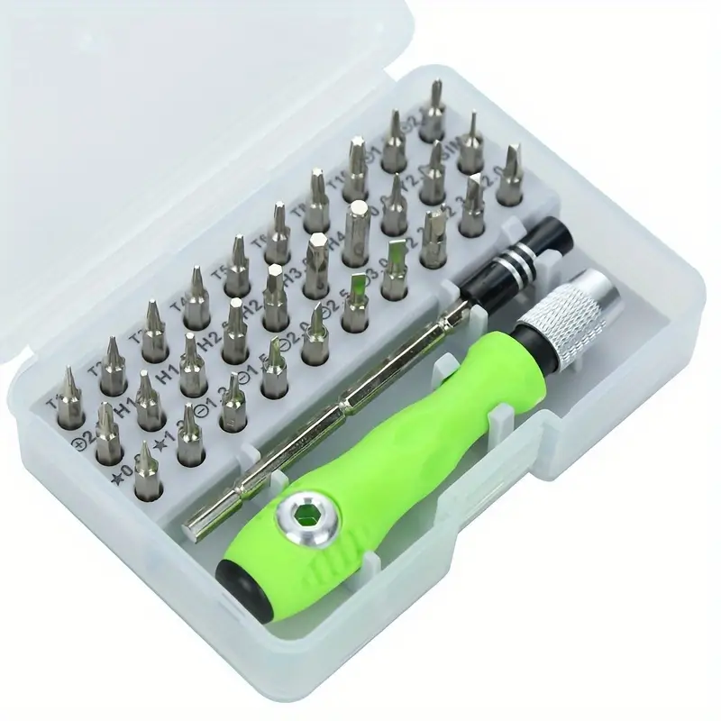 Jeu de tournevis de précision multifonctions 32 en 1, acier inoxydable, pointe magnétique, non chargé, avec kit de réparation pour l'entretien des téléphones portables et des ordinateurs portables 4 Jeu de tournevis de précision multifonctions 32 en 1, acier inoxydable, pointe magnétique, non chargé, avec kit de réparation pour l'entretien des téléphones portables et des ordinateurs portables – Image 3