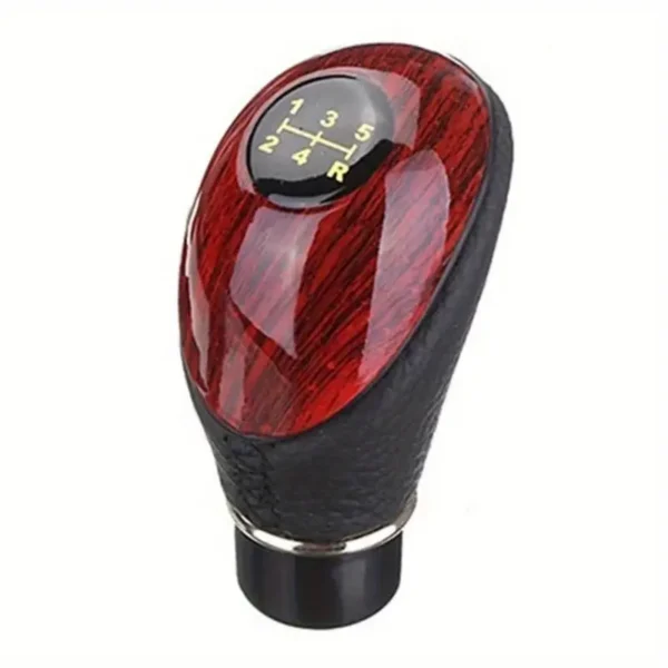 1 pommeau de levier de vitesse universel en bois et cuir synthétique pour voiture et camion, 5 vitesses, levier de vitesse manuel, brillant – Image 12