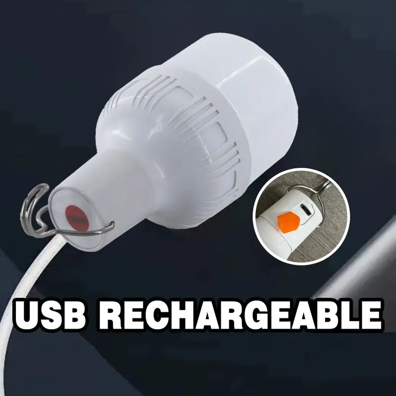 Lot de 2 lampes de camping rechargeables USB, veilleuse portable avec crochet, lampe torche d'urgence en matériau ABS, pour le camping, l'exploration et la pêche en plein air 8 Lot de 2 lampes de camping rechargeables USB, veilleuse portable avec crochet, lampe torche d'urgence en matériau ABS, pour le camping, l'exploration et la pêche en plein air – Image 7