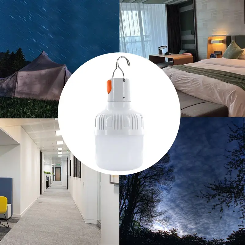 Lot de 2 lampes de camping rechargeables USB, veilleuse portable avec crochet, lampe torche d'urgence en matériau ABS, pour le camping, l'exploration et la pêche en plein air 11 Lot de 2 lampes de camping rechargeables USB, veilleuse portable avec crochet, lampe torche d'urgence en matériau ABS, pour le camping, l'exploration et la pêche en plein air – Image 10
