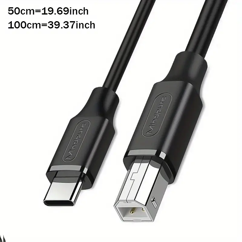 1 câble adaptateur universel USB C vers USB B 2.0, mâle vers femelle, sans alimentation, pour ordinateurs portables, imprimantes, scanners, télécopieurs 5 1 câble adaptateur universel USB C vers USB B 2.0, mâle vers femelle, sans alimentation, pour ordinateurs portables, imprimantes, scanners, télécopieurs – Image 4