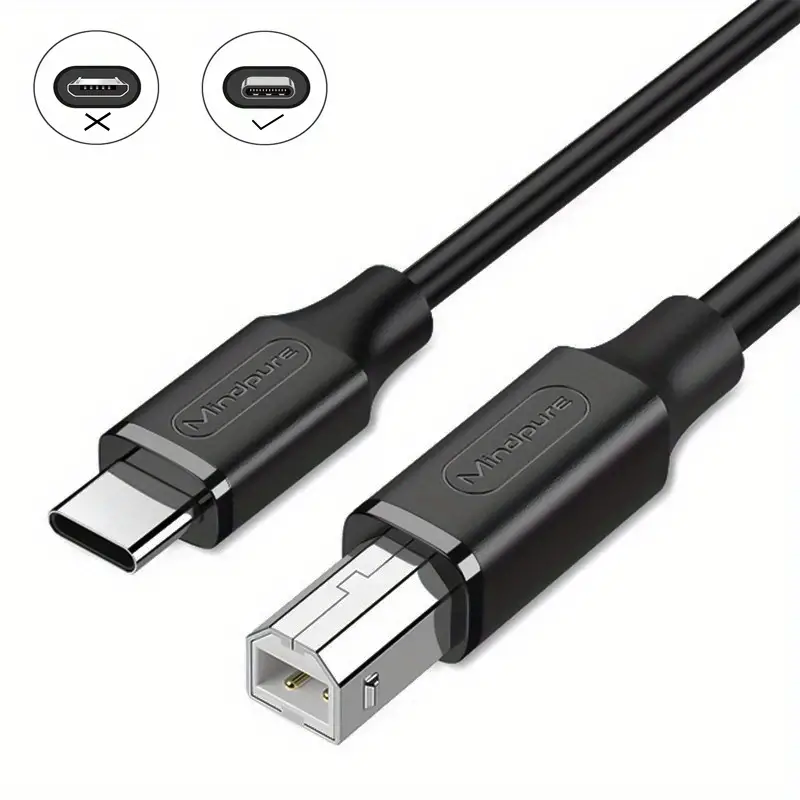 1 câble adaptateur universel USB C vers USB B 2.0, mâle vers femelle, sans alimentation, pour ordinateurs portables, imprimantes, scanners, télécopieurs 9 1 câble adaptateur universel USB C vers USB B 2.0, mâle vers femelle, sans alimentation, pour ordinateurs portables, imprimantes, scanners, télécopieurs – Image 8