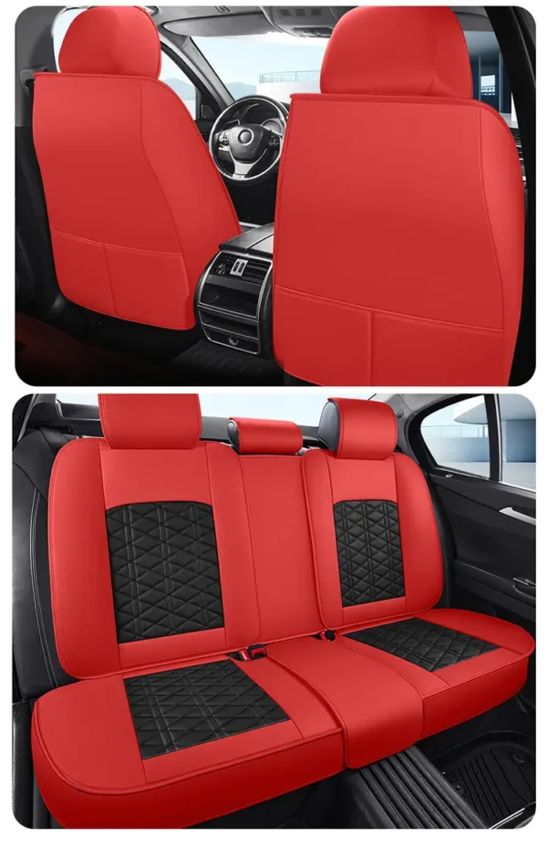 Housses de siège de voiture en cuir PU de luxe Housses de siège de voiture en cuir PU de luxe, ajustement universel, ensemble complet de 5 sièges, confort durable, mode professionnelle, installation facile, toutes saisons, kit de protection de siège de véhicule non lavable 5 décembre 2024 Kotazando