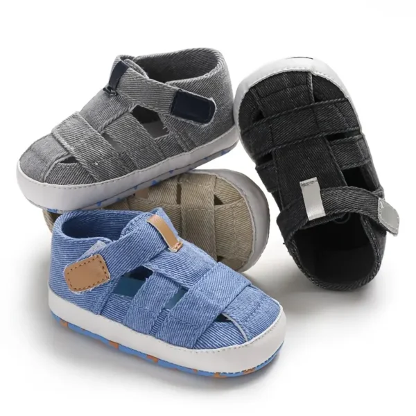 Baskets montantes pour bébé, Chaussures de sport et décontractées unisexes pour bébé, couleur unie - Image 2