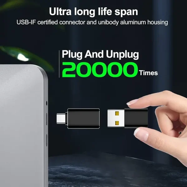Lot de 4 connecteurs USB vers USB C, comprenant 2 convertisseurs de chargeur de type C femelle vers A mâle et 2 adaptateurs USB C mâle vers USB 3.0 femelle OTG pour iPhone 15 Pro Max Plus, Apple Watch, pour marque électronique, pour AirPods, utilisation en voiture – Image 4