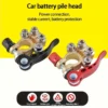 1 paire de connecteurs de bornes de batterie à dégagement rapide, mâchoires à 4 bornes, corps en alliage d'aluminium, bornes de connexion à vis pour applications automobiles